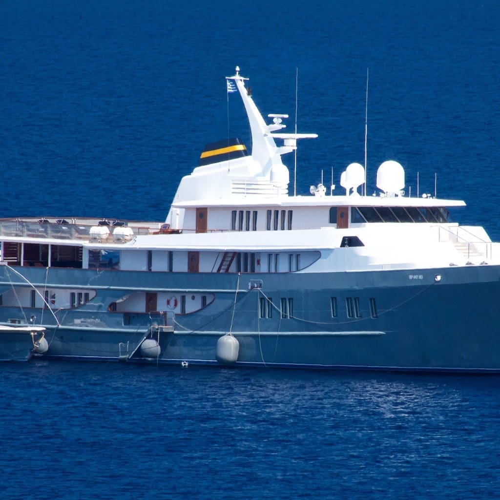 Luxury yacht sailing in the Ionian Sea near Kefalonia