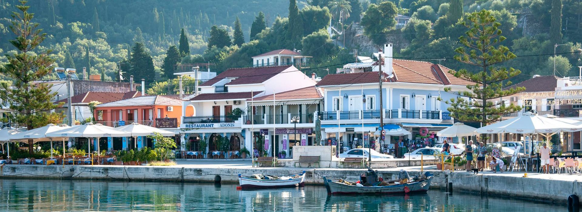 View across Sami bay towards Ithaki and Antisamos area in Kefalonia