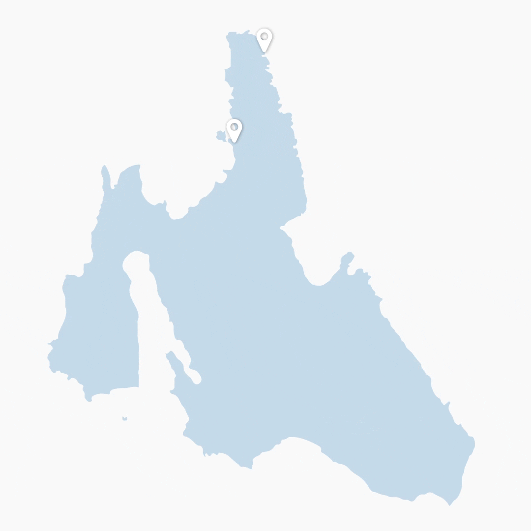 Map of Kefalonia showing the location of Assos Village on the northwest coast